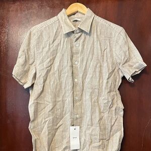 ONS Men's Beige Short Sleeve Shirt